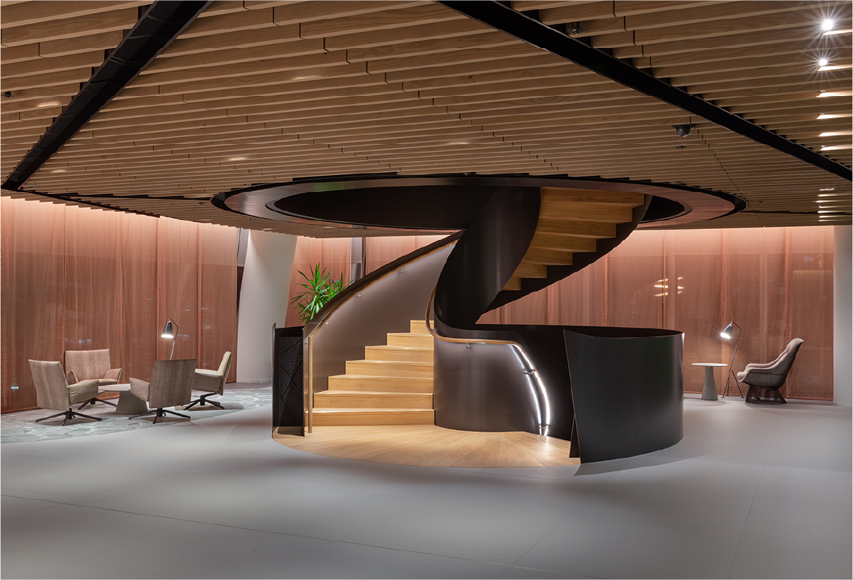 100 Bishopsgate London workplace interior featuring modern architectural LED lighting design